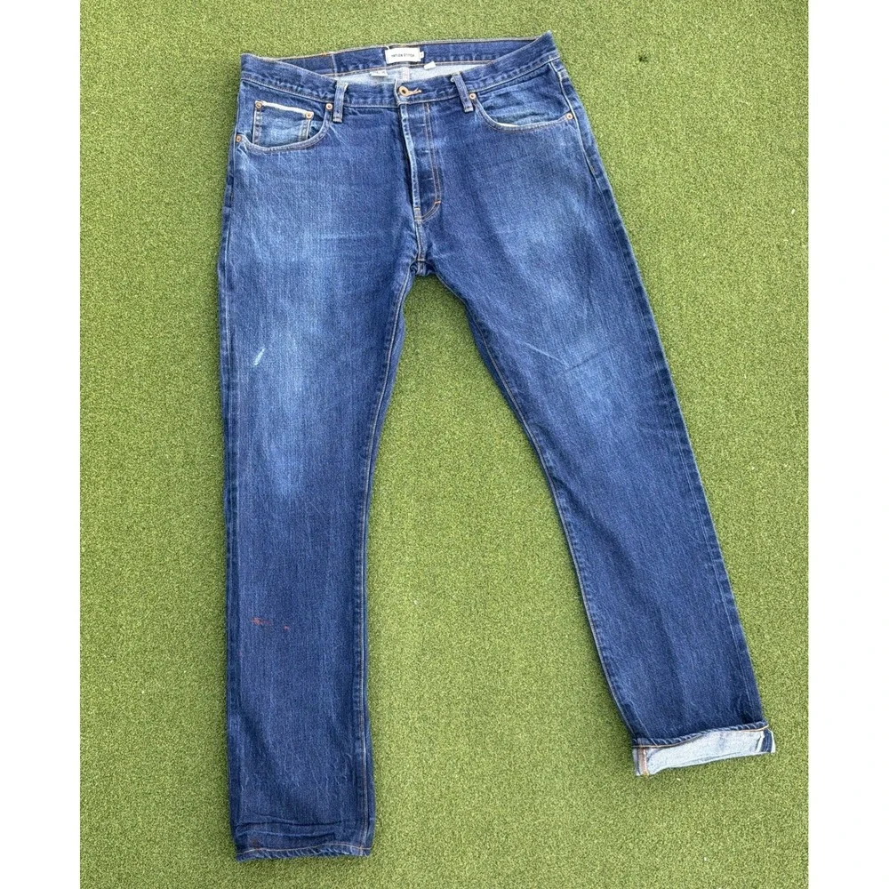 Taylor Stitch Slim Selvedge Jeans Mens 36 Dark Wash Indigo Organic Cotton
